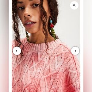 NWT Free People Washed Ashore Sweater pink/rose, size XS